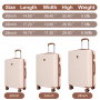 Luggage Sets 6 Piece, Hardshell Suitcase Set with Spinner Wheels, TSA Lock with Duffel Bag and 2 Piece Packing Cubes, Creamy White