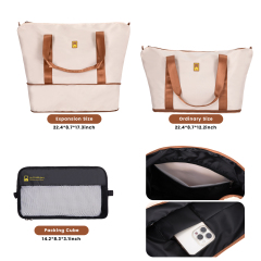 Luggage Sets 6 Piece, Hardshell Suitcase Set with Spinner Wheels, TSA Lock with Duffel Bag and 2 Piece Packing Cubes, Creamy White