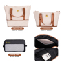 Luggage Sets 6 Piece, Hardshell Suitcase Set with Spinner Wheels, TSA Lock with Duffel Bag and 2 Piece Packing Cubes, Creamy White