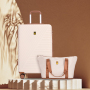 Luggage Sets 6 Piece, Hardshell Suitcase Set with Spinner Wheels, TSA Lock with Duffel Bag and 2 Piece Packing Cubes, Creamy White