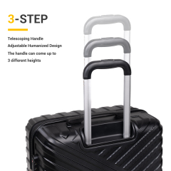 Travelhouse 6 Piece Luggage Set Hardshell Lightweight Suitcase with Carry On Backpack Duffel Bag and Packing Cube.Black