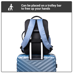 Travelhouse 6 Piece Luggage Set Hardshell Lightweight Suitcase with Carry On Backpack Duffel Bag and Packing Cube.Blue