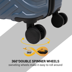 Travelhouse 6 Piece Luggage Set Hardshell Lightweight Suitcase with Carry On Backpack Duffel Bag and Packing Cube.Blue