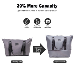 트래블하우스 6피스 여행 가방 세트 (하드쉘 경량 캐리어, 기내용 백팩, 더플백, 패킹 큐브 포함). 회색