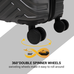 트래블하우스 6피스 여행 가방 세트 (하드쉘 경량 캐리어, 기내용 백팩, 더플백, 패킹 큐브 포함). 회색