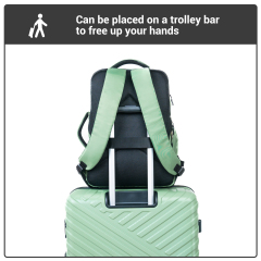 Travelhouse 6 Piece Luggage Set Hardshell Lightweight Suitcase with Carry On Backpack Duffel Bag and Packing Cube.Green