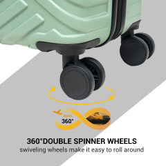 Travelhouse 6 Piece Luggage Set Hardshell Lightweight Suitcase with Carry On Backpack Duffel Bag and Packing Cube.Green