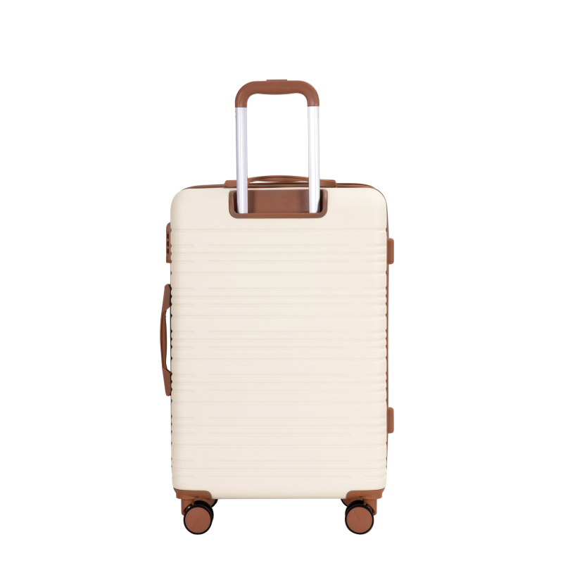Amalodie luggage 6 Piece Luggage Set, ABS Hard Shell Travel Suitcase with TSA Lock,Beige