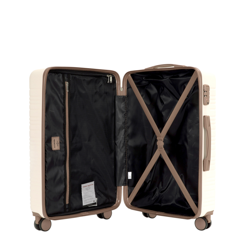 Amalodie luggage 6 Piece Luggage Set, ABS Hard Shell Travel Suitcase with TSA Lock,Beige
