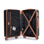 Amalodie luggage 6 Piece Luggage Set, ABS Hard Shell Travel Suitcase with TSA Lock,Black