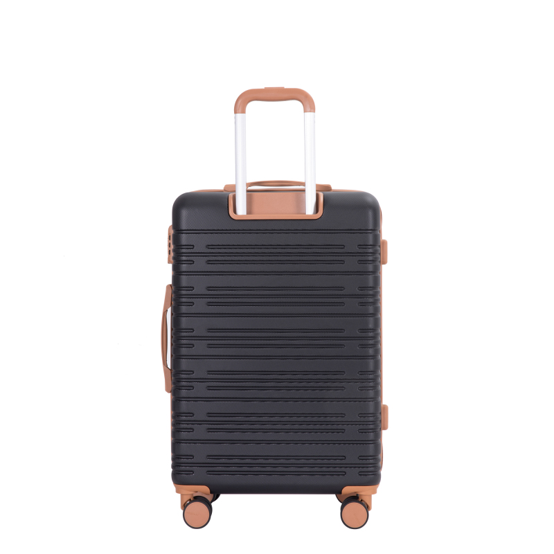 Amalodie luggage 6 Piece Luggage Set, ABS Hard Shell Travel Suitcase with TSA Lock,Black