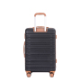 Amalodie luggage 6 Piece Luggage Set, ABS Hard Shell Travel Suitcase with TSA Lock,Black