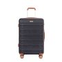 Amalodie luggage 6 Piece Luggage Set, ABS Hard Shell Travel Suitcase with TSA Lock,Black