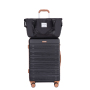 Amalodie luggage 6 Piece Luggage Set, ABS Hard Shell Travel Suitcase with TSA Lock,Black