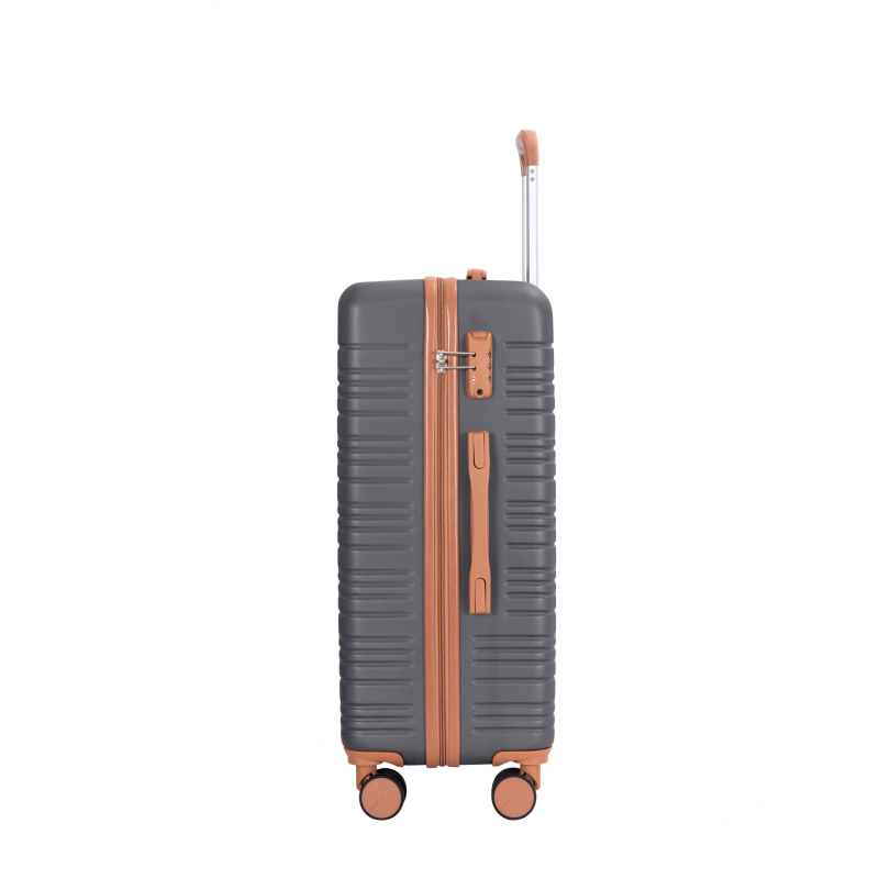 Amalodie luggage 6 Piece Luggage Set, ABS Hard Shell Travel Suitcase with TSA Lock,Dark Gray