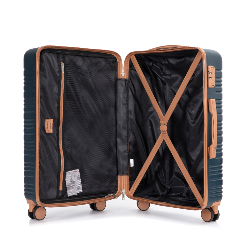 Amalodie luggage 6 Piece Luggage Set, ABS Hard Shell Travel Suitcase with TSA Lock,Dark Green