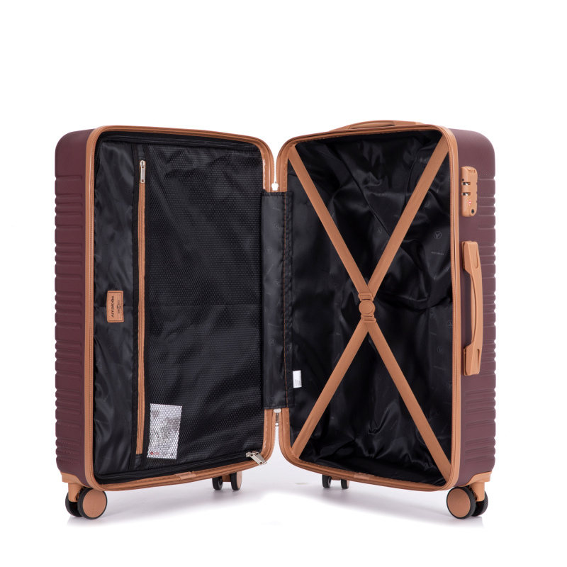 Amalodie luggage 6 Piece Luggage Set, ABS Hard Shell Travel Suitcase with TSA Lock,Wine Red