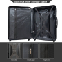 Travelhouse 5-Piece Hardside Luggage Set Spinner Lightweight Suitcase with TSA Lock & Duffel Bag,Black