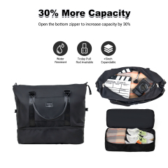 Travelhouse 5 Piece Hardside Luggage Set Hardshell Expandable Lightweight Suitcase TSA Lock Spinner Wheels with Duffel Bag.(Black)