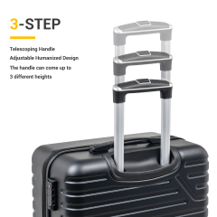 Travelhouse 5 Piece Hardside Luggage Set Hardshell Expandable Lightweight Suitcase TSA Lock Spinner Wheels with Duffel Bag.(Black)