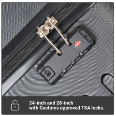 Travelhouse 5 Piece Hardside Luggage Set Hardshell Expandable Lightweight Suitcase TSA Lock Spinner Wheels with Duffel Bag.(Black)