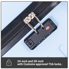 Travelhouse 5 Piece Hardside Luggage Set Hardshell Expandable Lightweight Suitcase TSA Lock Spinner Wheels with Duffel Bag.(Blue)