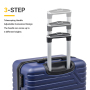 Набір багажу Travelhouse з 5 предметів, жорсткий, розширюваний, легкий, твердий корпус, валіза з TSA-блокуванням, колесами та спортивною сумкою (темно-синій)