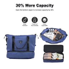 Travelhouse 5 Piece Hardside Luggage Set Hardshell Expandable Lightweight Suitcase TSA Lock Spinner Wheels with Duffel Bag.(Dark Blue)