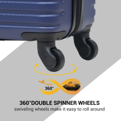 Travelhouse 5 Piece Hardside Luggage Set Hardshell Expandable Lightweight Suitcase TSA Lock Spinner Wheels with Duffel Bag.(Dark Blue)