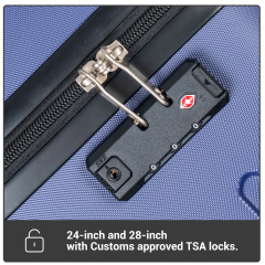 Travelhouse 5 Piece Hardside Luggage Set Hardshell Expandable Lightweight Suitcase TSA Lock Spinner Wheels with Duffel Bag.(Dark Blue)