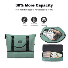 Travelhouse 5 Piece Hardside Luggage Set Hardshell Expandable Lightweight Suitcase TSA Lock Spinner Wheels with Duffel Bag.(Green)