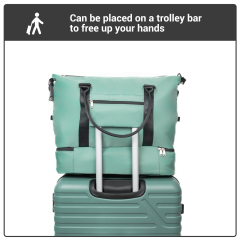 Travelhouse 5 Piece Hardside Luggage Set Hardshell Expandable Lightweight Suitcase TSA Lock Spinner Wheels with Duffel Bag.(Green)