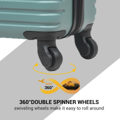 Travelhouse 5 Piece Hardside Luggage Set Hardshell Expandable Lightweight Suitcase TSA Lock Spinner Wheels with Duffel Bag.(Green)