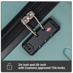 Travelhouse 5 Piece Hardside Luggage Set Hardshell Expandable Lightweight Suitcase TSA Lock Spinner Wheels with Duffel Bag.(Green)