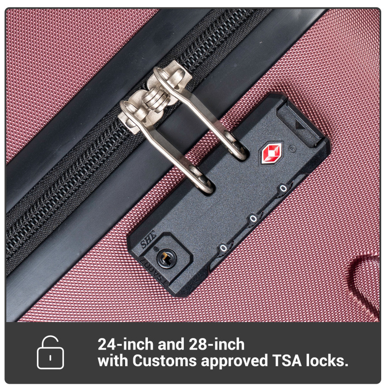 트래블하우스 5피스 하드케이스 여행 가방 세트, 하드쉘 확장형 경량 캐리어, TSA 잠금장치, 스피너 휠, 더플백 포함 (와인 레드)
