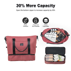 Travelhouse 5 Piece Hardside Luggage Set Hardshell Expandable Lightweight Suitcase TSA Lock Spinner Wheels with Duffel Bag.(Wine Red)