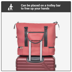 Travelhouse 5 Piece Hardside Luggage Set Hardshell Expandable Lightweight Suitcase TSA Lock Spinner Wheels with Duffel Bag.(Wine Red)