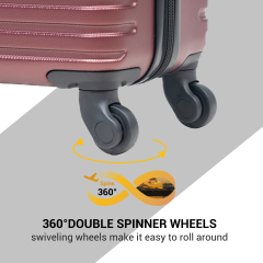 Travelhouse 5 Piece Hardside Luggage Set Hardshell Expandable Lightweight Suitcase TSA Lock Spinner Wheels with Duffel Bag.(Wine Red)