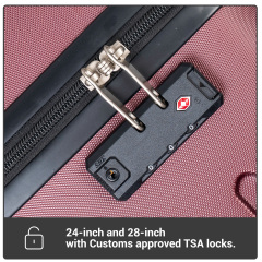 Travelhouse 5 Piece Hardside Luggage Set Hardshell Expandable Lightweight Suitcase TSA Lock Spinner Wheels with Duffel Bag.(Wine Red)