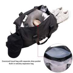 Tripcomp 7-teiliges Hartschalen-Gepäckset mit TSA-Schloss, leichter ABS-Koffer (16/20/24/28 Zoll) mit 360°-Silent-Spinner-Rädern, Seesack und 2 Packwürfeln (Schwarz)