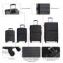 Tripcomp 7-Piece Hardside Luggage Set, Lightweight Suitcase with Spinner Wheels, TSA Lock and Travel Bag,Black