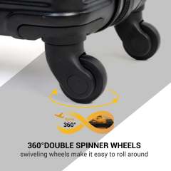 Tripcomp 7-Piece Hardside Luggage Set with TSA Lock Lightweight ABS Suitcase (16/20/24/28 Inch) with 360° Silent Spinner Wheels, Duffel Bag and 2 Packing Cubes (Black)