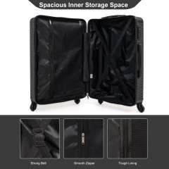 Tripcomp 7-Piece Hardside Luggage Set with TSA Lock Lightweight ABS Suitcase (16/20/24/28 Inch) with 360° Silent Spinner Wheels, Duffel Bag and 2 Packing Cubes (Black)