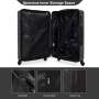 Tripcomp 7-Piece Hardside Luggage Set, Lightweight Suitcase with Spinner Wheels, TSA Lock and Travel Bag,Black