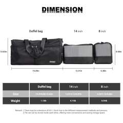 Tripcomp 7-Piece Hardside Luggage Set with TSA Lock Lightweight ABS Suitcase (16/20/24/28 Inch) with 360° Silent Spinner Wheels, Duffel Bag and 2 Packing Cubes (Black)