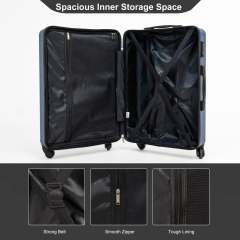 Tripcomp 7-teiliges Hartschalen-Gepäckset mit TSA-Schloss, leichter ABS-Koffer (16/20/24/28 Zoll) mit 360°-Silent-Spinner-Rädern, Seesack und 2 Packwürfeln (blau)