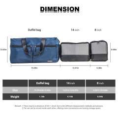 Tripcomp 7-teiliges Hartschalen-Gepäckset mit TSA-Schloss, leichter ABS-Koffer (16/20/24/28 Zoll) mit 360°-Silent-Spinner-Rädern, Seesack und 2 Packwürfeln (blau)