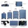 Tripcomp 7-Piece Hardside Luggage Set with TSA Lock Lightweight ABS Suitcase (16/20/24/28 Inch) with 360° Silent Spinner Wheels, Duffel Bag and 2 Packing Cubes (Blue)