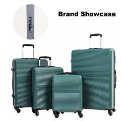 Tripcomp 7-teiliges Hartschalen-Gepäckset mit TSA-Schloss, leichter ABS-Koffer (16/20/24/28 Zoll) mit 360°-Silent-Spinner-Rollen, Seesack und 2 Packwürfeln (Grün)