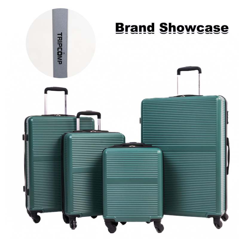 Tripcomp 7-Piece Hardside Luggage Set with TSA Lock Lightweight ABS Suitcase (16/20/24/28 Inch) with 360° Silent Spinner Wheels, Duffel Bag and 2 Packing Cubes (Green)